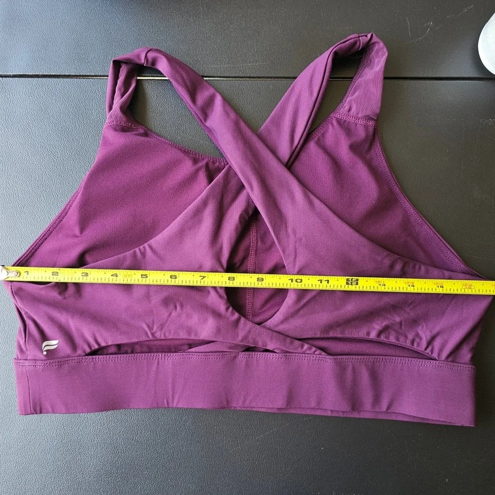 Fabletics Purple High Neck Crossback Keyhole Sports Bra Plum Size Small EUC - Picture 6 of 9